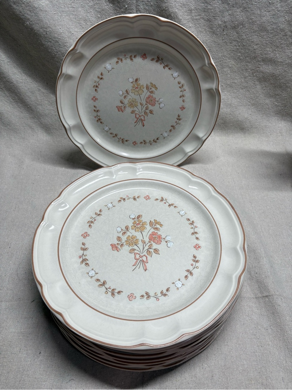 Cordella collection “burnet” stoneware dinner plates 9 piece